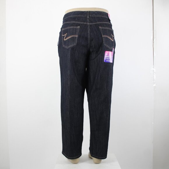 JMS Short Sz 24WS x 28 Dark Blue Denim Pockets Straight Cotton Poly Jeans - Picture 7 of 16